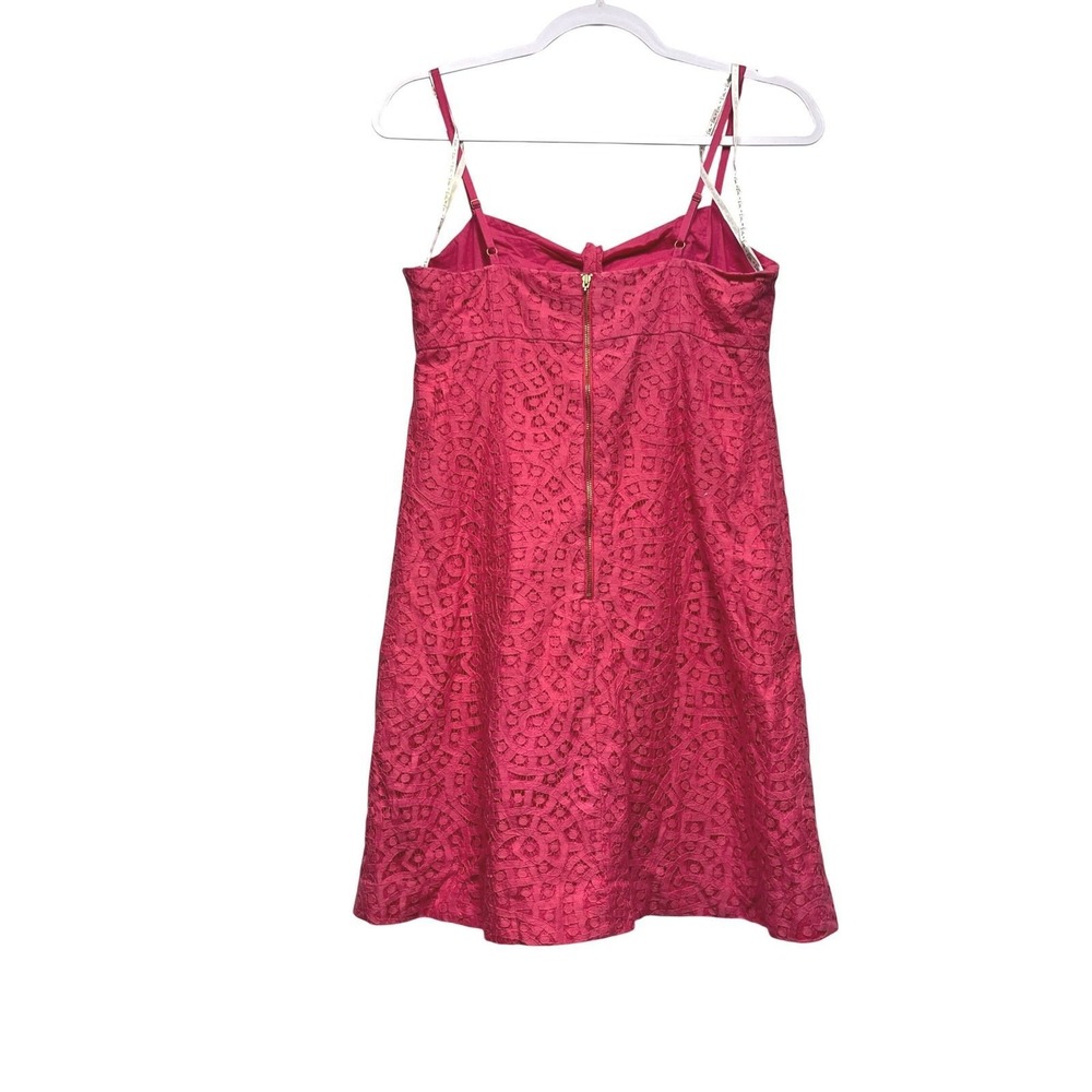 Lilly Pulitzer karina Eyelet Pink Lace Bow Mini Dress Size 4 Barbiecore Coastal - Picture 2 of 9